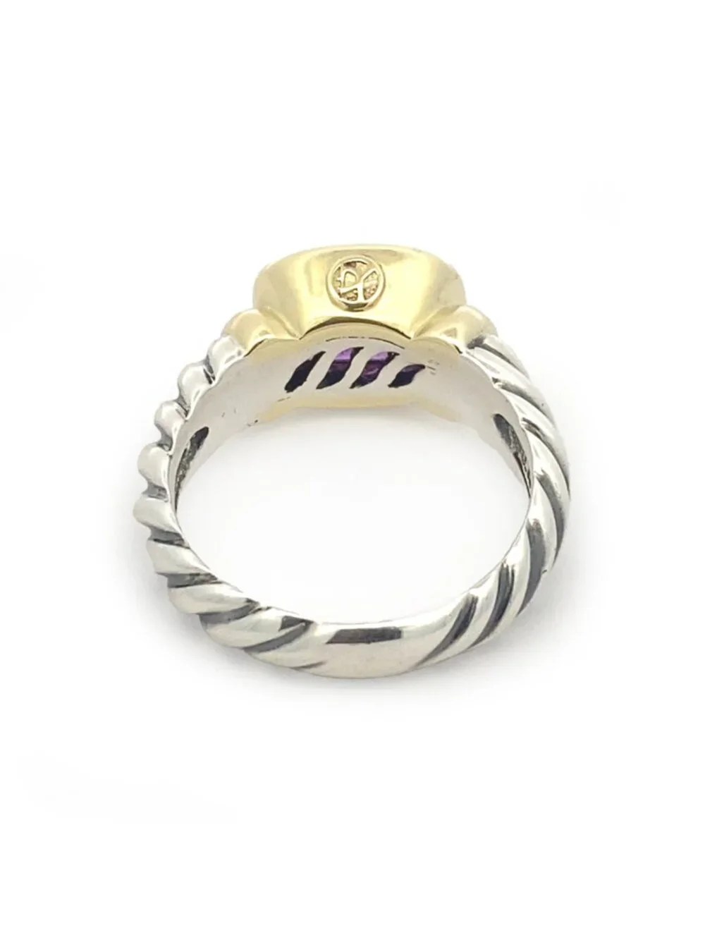 Sterling Silver & 14ky Gold David Yurman Noblesse Amethyst Ring
